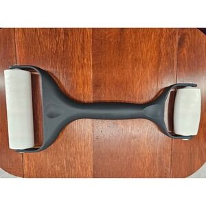 Pampered Chef Double Rolling Pin Dough Roller Gray & White Kitchen Utensil